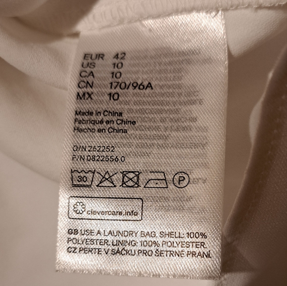 H&M White Flutter Sleeve Blouse Women's Size 10 - Picture 8 of 8